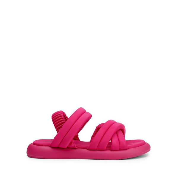 [Wonder Cloud] Artemis Strappy Cross Strap Flat Sandals - HOT PINK - 1